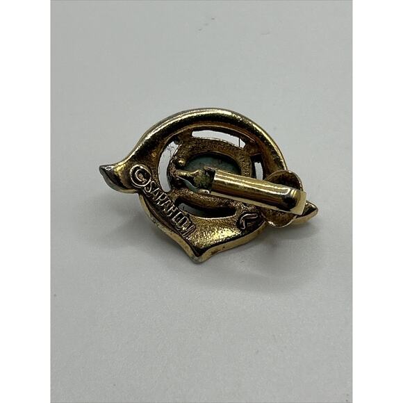 Vintage Sarah Coventry Remembrance Clip on Earrings Faux Turquoise Gold Tone - Picture 7 of 10
